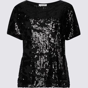 Michael kors black sequins shirt